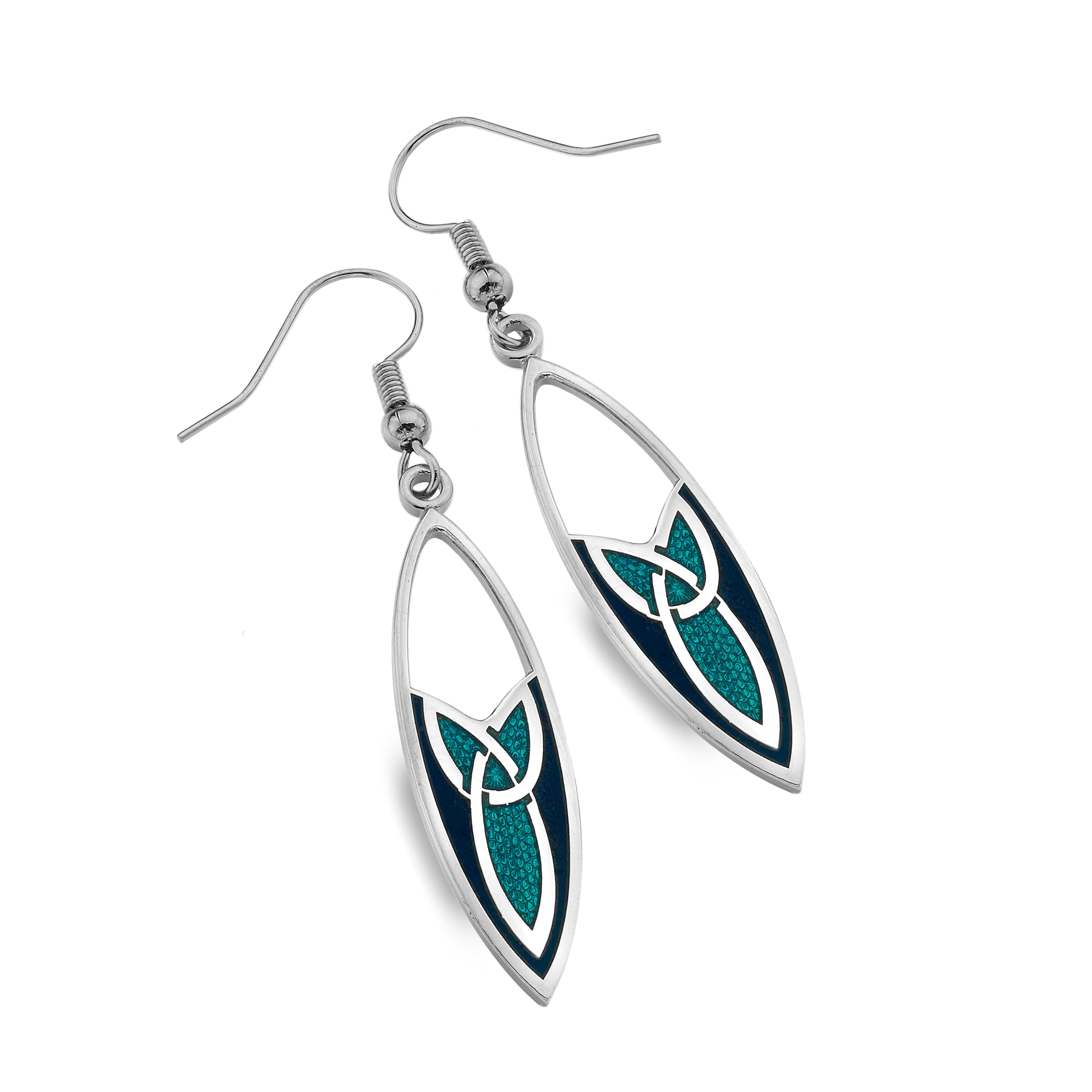 Blue Trinity Battle Knot Earrings